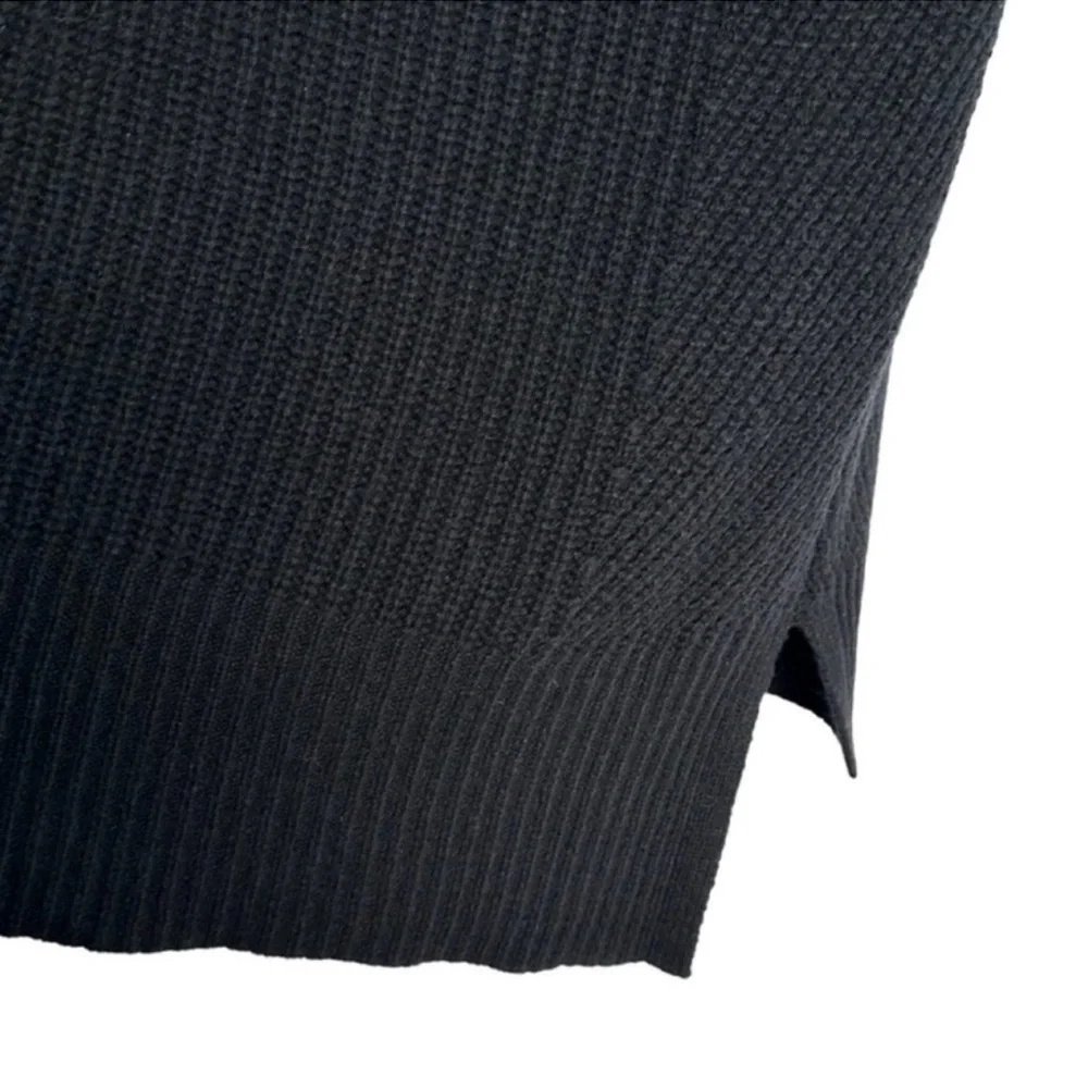 Halogen Cashmere Ribbed Mock Neck Sweater XS Minimalist Essential